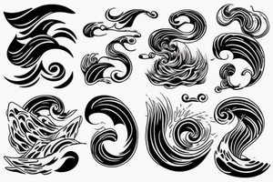ocean tidal wave water tattoo idea