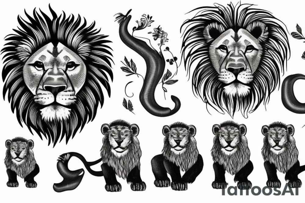 4 lion cubs tattoo idea
