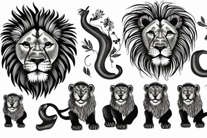 4 lion cubs tattoo idea