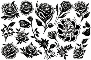 Dark flowers tattoo idea