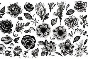 Dark flowers tattoo idea