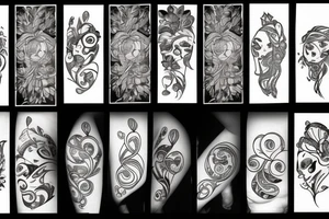 Dark Abstract flowers tattoo idea