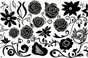 Dark Abstract flowers tattoo idea