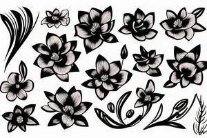 Dark Abstract flowers tattoo idea