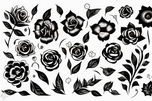 Dark Abstract flowers tattoo idea