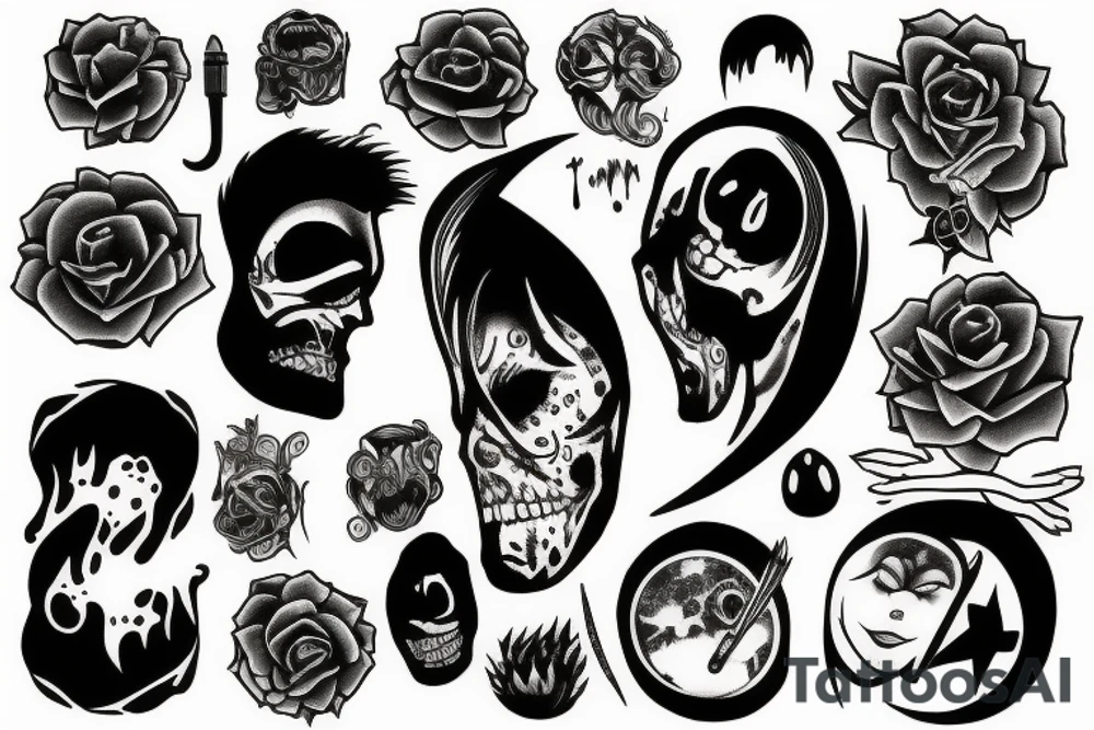 Dark dirty moon tattoo idea
