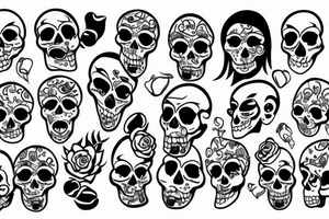 Dirty skull tattoo idea