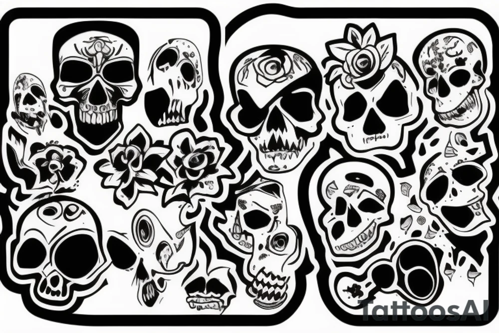 Dirty skull tattoo idea