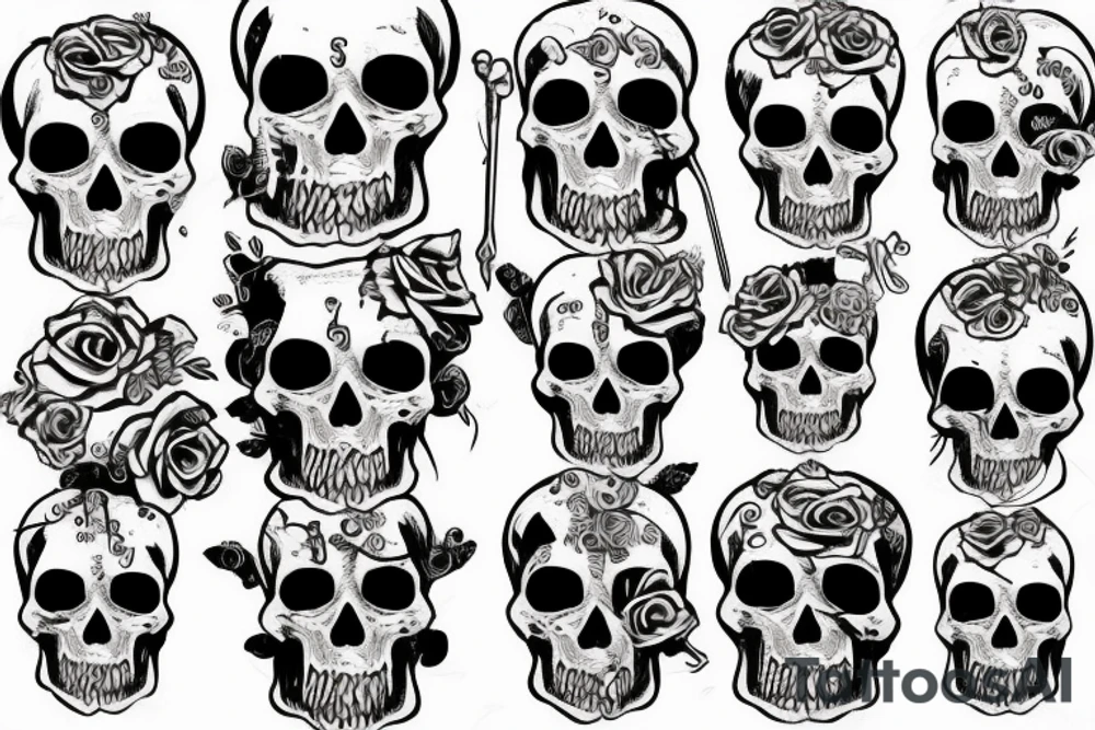 Dirty skull tattoo idea