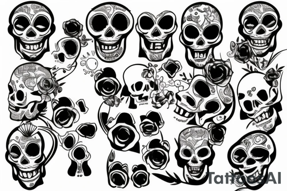 Dirty skull tattoo idea
