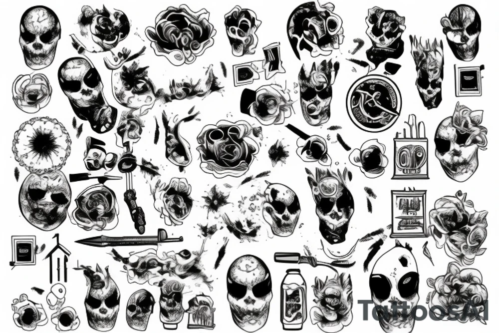 Dirty house burning tattoo idea