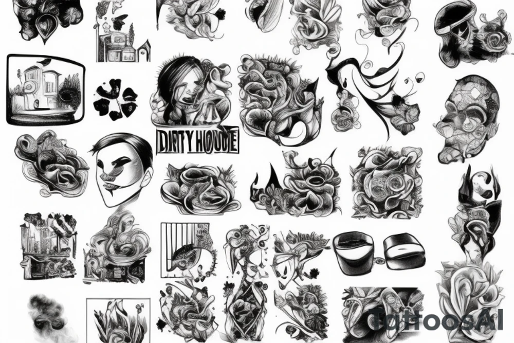 Dirty house burning tattoo idea