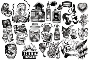 Dirty house burning tattoo idea