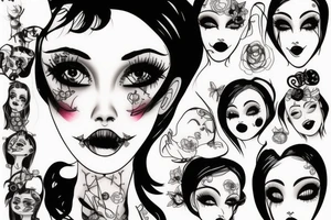 Dirty doll face tattoo idea