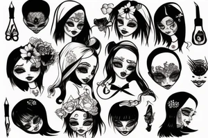 Dirty doll face tattoo idea