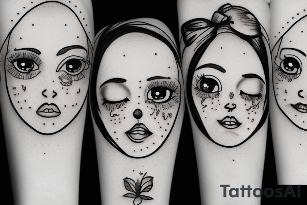 Crying doll face tattoo idea
