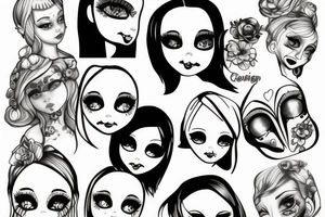 Crying doll face tattoo idea
