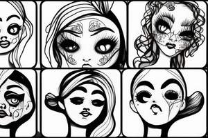 Crying doll face tattoo idea