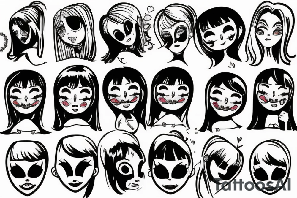 Crying doll face tattoo idea