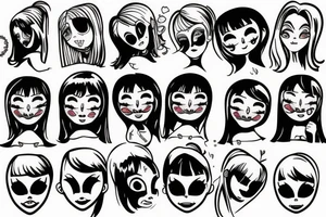 Crying doll face tattoo idea