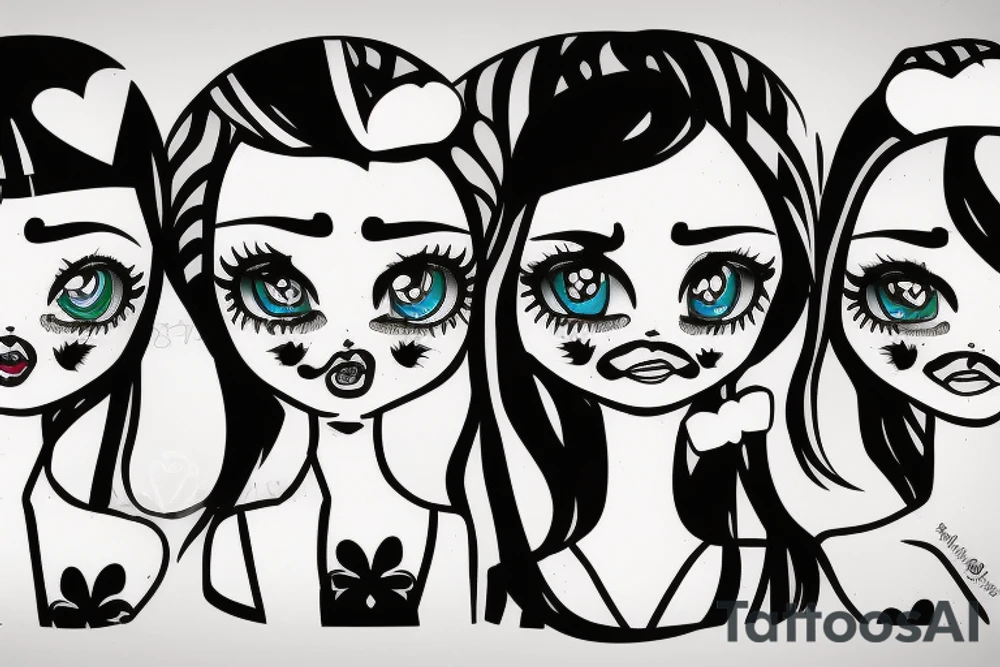 Sad doll face tattoo idea