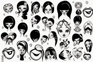 Sad doll face tattoo idea