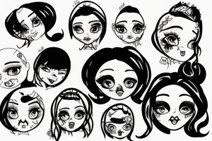 Sad doll face tattoo idea