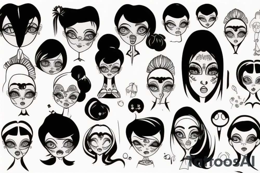 Sad doll face tattoo idea