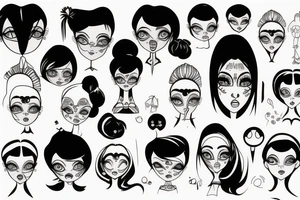 Sad doll face tattoo idea