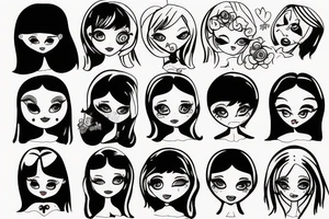 Sad doll face tattoo idea