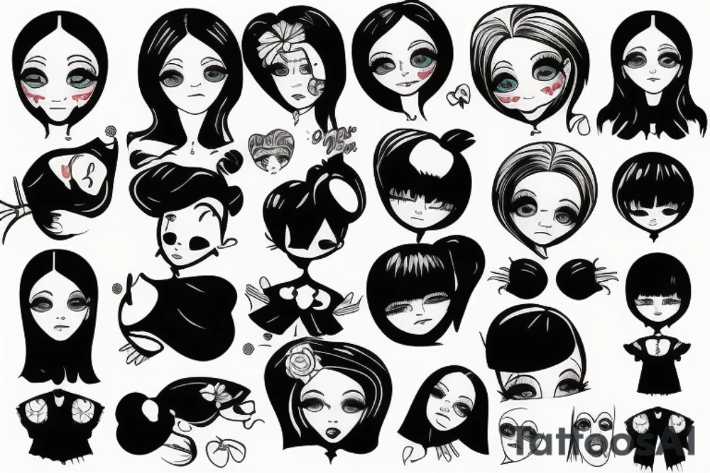 Sad doll face tattoo idea