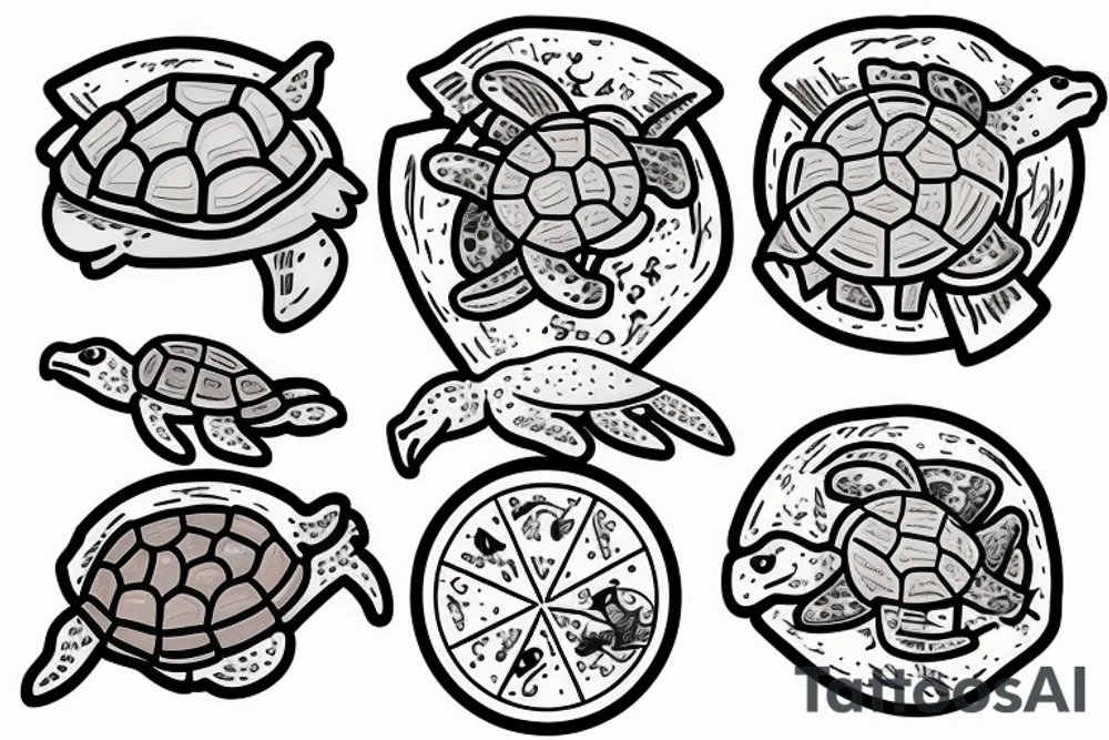 turtle eating pizza tattoo idea
