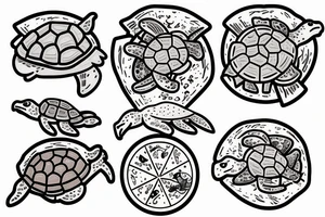 turtle eating pizza tattoo idea