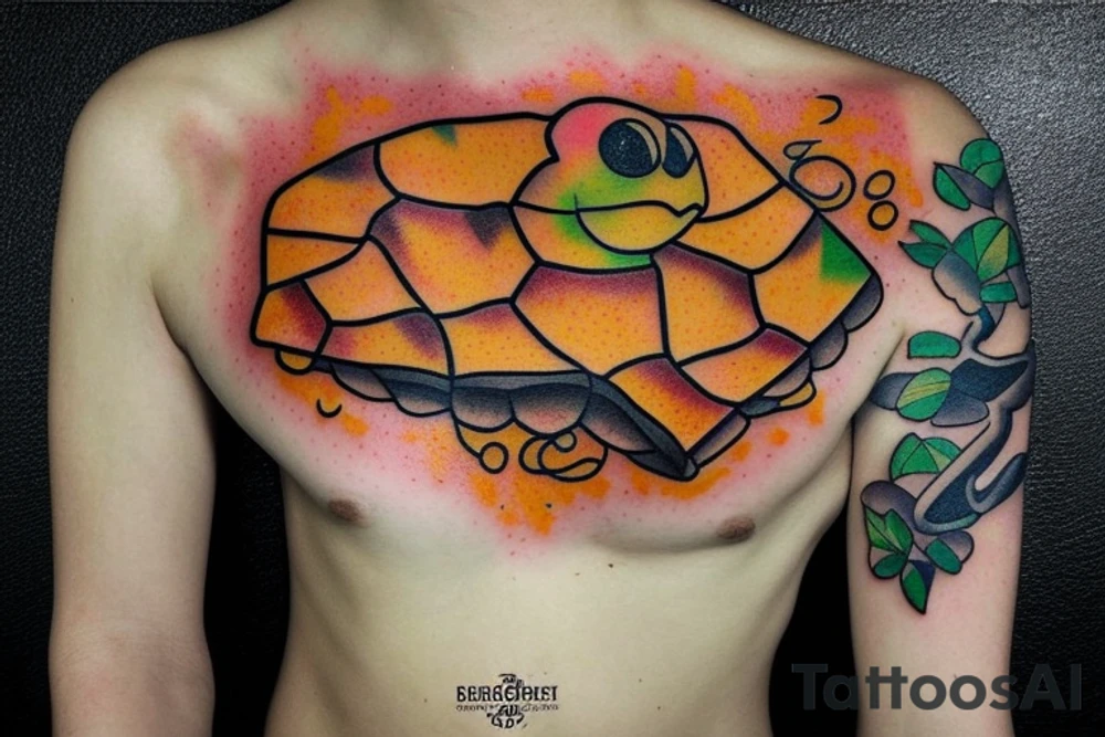 turtle eating pizza tattoo idea