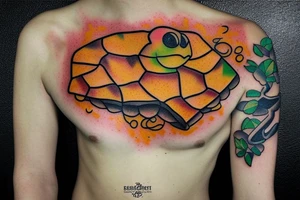 turtle eating pizza tattoo idea