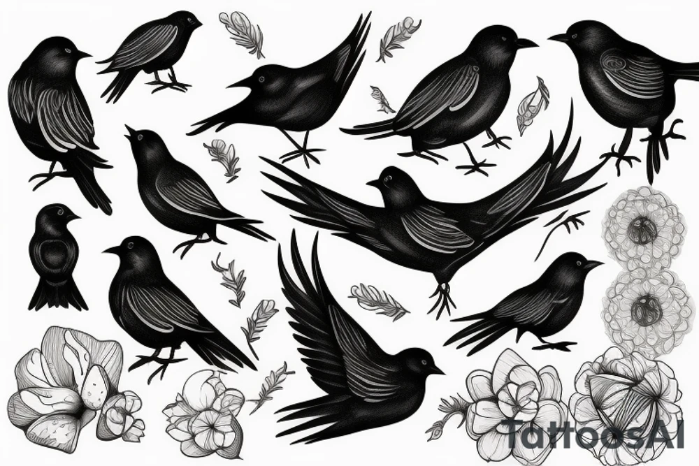 BLACK BIRD NEEK TATTO tattoo idea