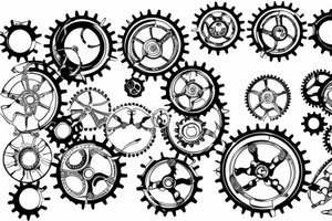 Biomechanical cogs sprockets tattoo idea