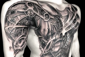 Biomechanical chain tattoo idea