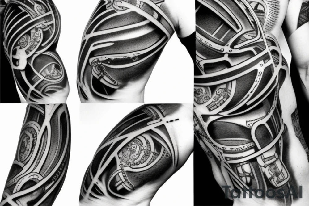 Biomechanical chain tattoo idea