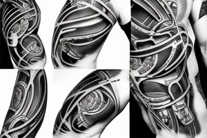 Biomechanical chain tattoo idea