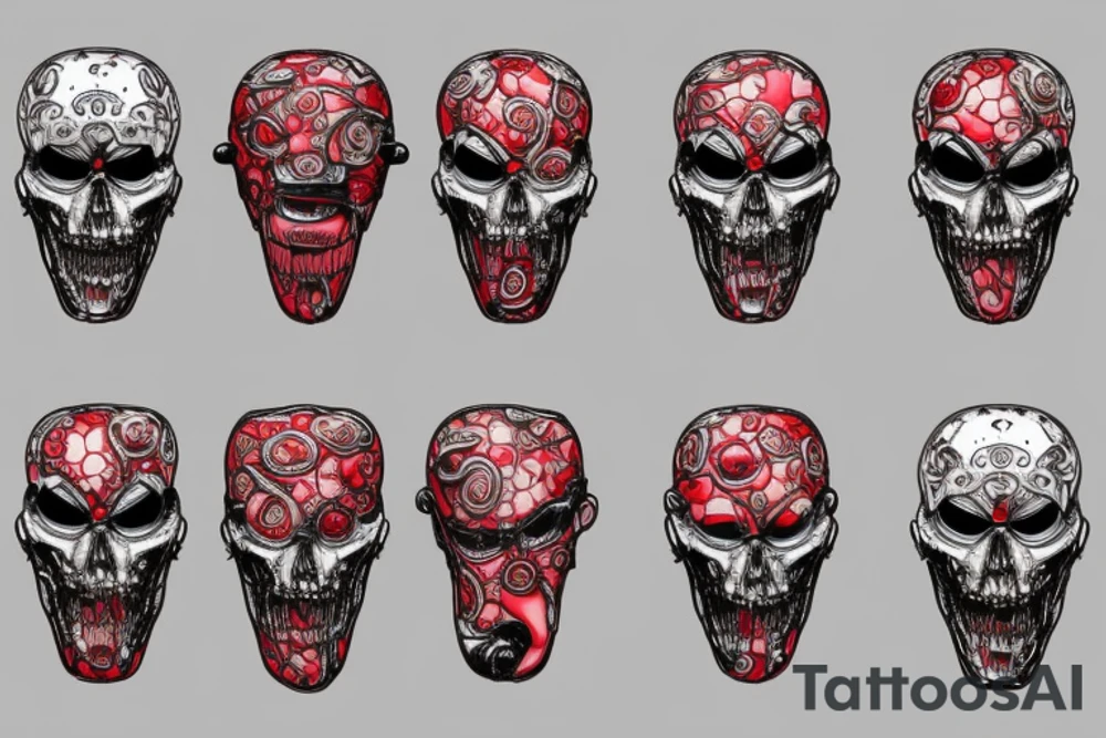 Biomechanical chain red tattoo idea