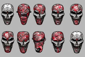 Biomechanical chain red tattoo idea