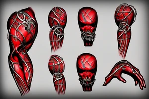 Biomechanical chain red tattoo idea