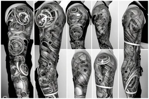 Chains cogs ripped skin design tattoo idea