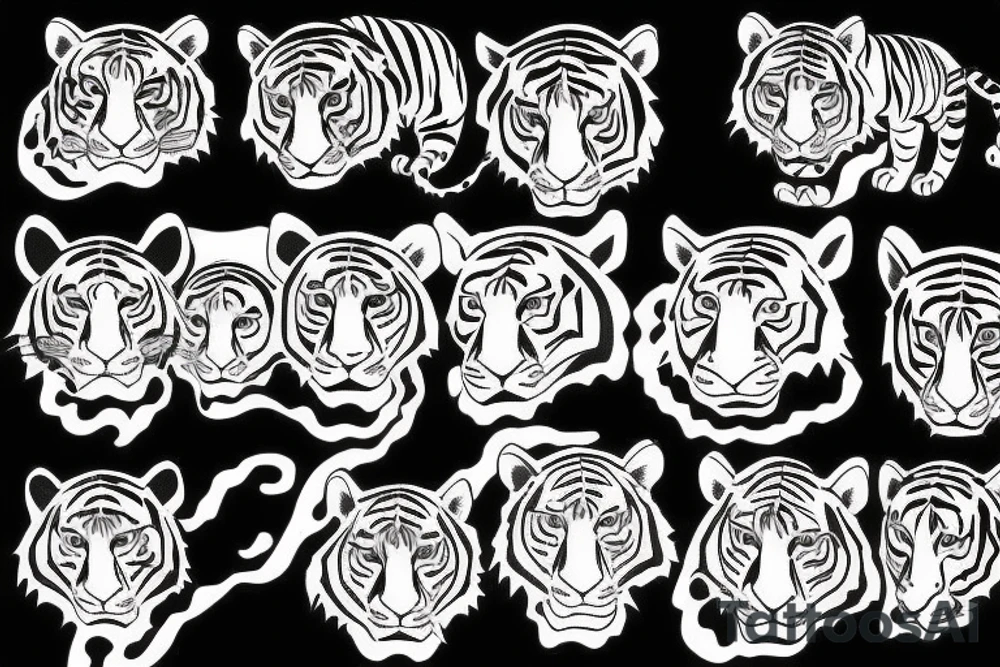 Japanese style tiger tattoo idea
