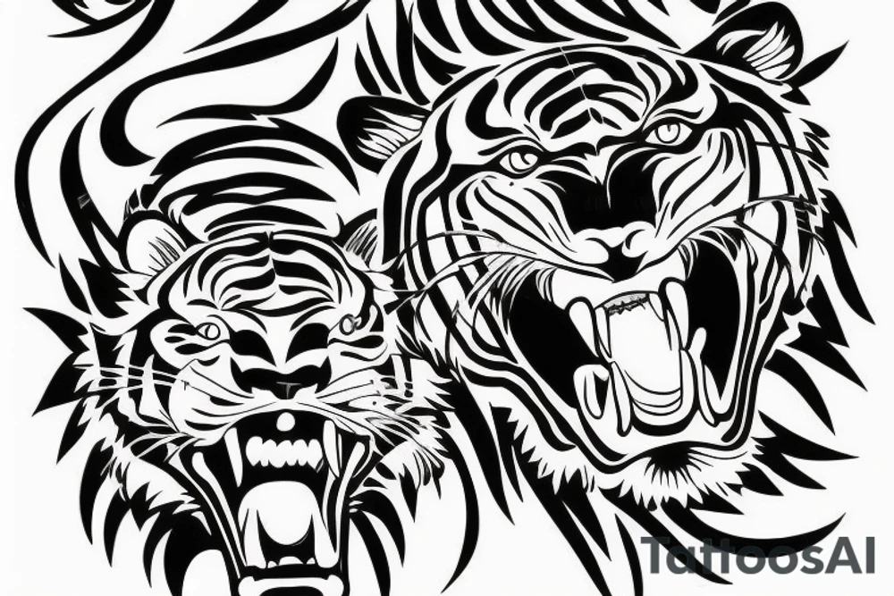 Japanese style tiger tattoo idea