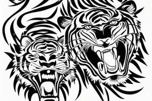 Japanese style tiger tattoo idea