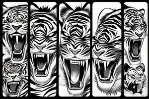 Japanese style tiger full body angry tattoo idea