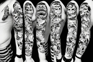 Japanese style tiger full body angry tattoo idea