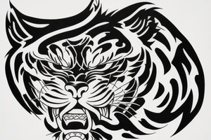 Old school Japanese style tiger full body angry tattoo idea